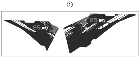 vue éclatée kit déco - ktm 65 xc eu 2009