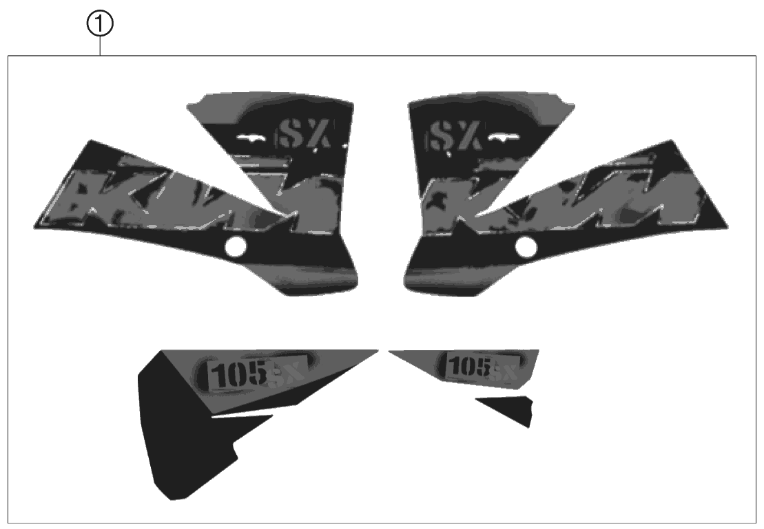 vue éclatée kit déco - ktm 105 sx eu 2006
