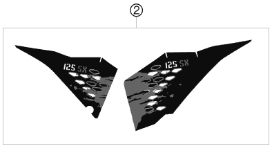vue éclatée kit déco - ktm 125 sx eu 2008