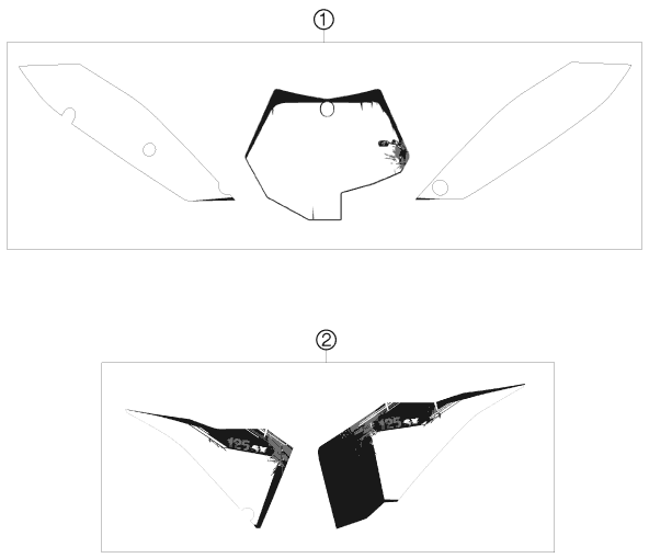 vue éclatée kit déco - ktm 125 sx eu 2009