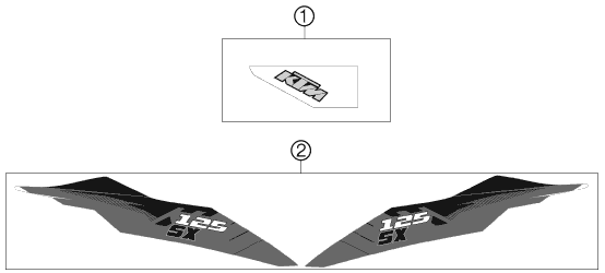 vue éclatée kit déco - ktm 125 sx eu 2012