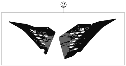 vue éclatée kit déco - ktm 250 sx eu 2008