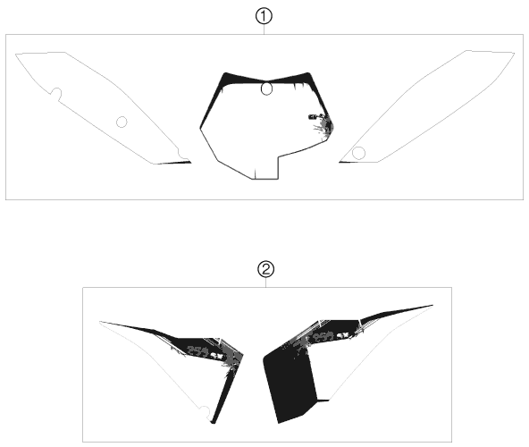 vue éclatée kit déco - ktm 250 sx eu 2009