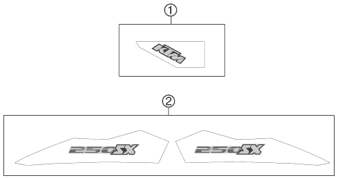 vue éclatée kit déco - ktm 250 sx eu 2011