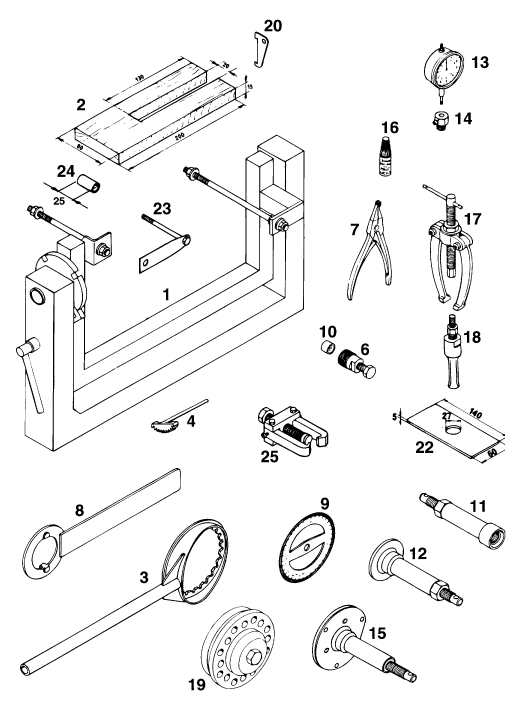 vue éclatée outils spéciaux moteur - ktm 250 sx m/ö eu 1994