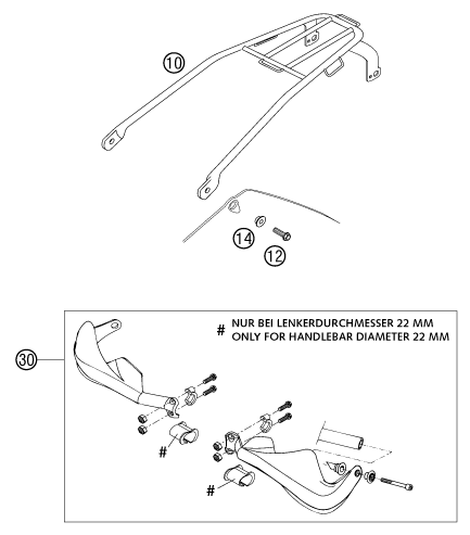 vue éclatée accessoires - ktm 380 sx eu 2002