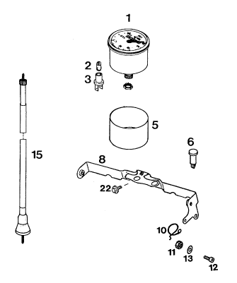 vue éclatée instruments / système de verrouillage - ktm 125 e-gs eu 1994