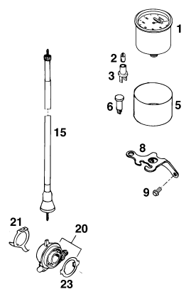 vue éclatée instruments / système de verrouillage - ktm 125 six-days m/ö eu 1996