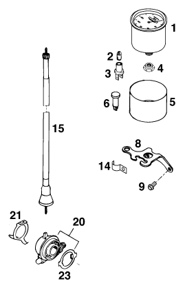 vue éclatée instruments / système de verrouillage - ktm 125 exc m/ö eu 1997