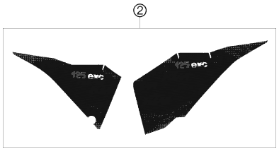 vue éclatée kit déco - ktm 125 exc eu 2009