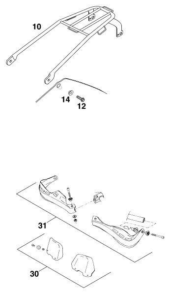 vue éclatée accessoires - ktm 200 exc '99 eu 1999