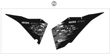 vue éclatée kit déco - ktm 200 exc eu 2008