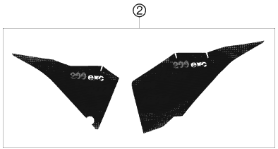 vue éclatée kit déco - ktm 200 exc au 2009