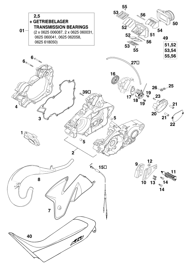 vue éclatée autres - ktm 200 egs sgp '99 1999