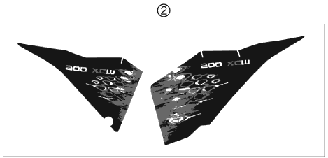vue éclatée kit déco - ktm 200 xc-w za 2008