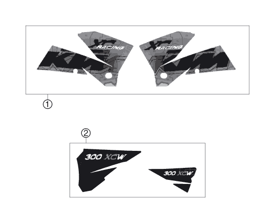 vue éclatée kit déco - ktm 300 xc-w za 2006