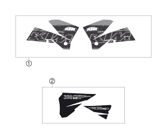 vue éclatée kit déco - ktm 300 xc-w za 2007