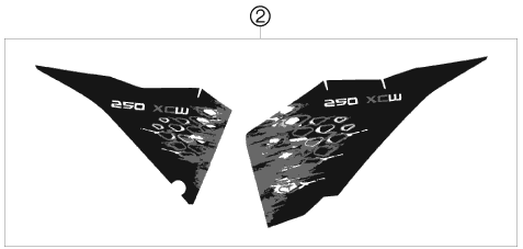 vue éclatée kit déco - ktm 250 xc-w za 2008
