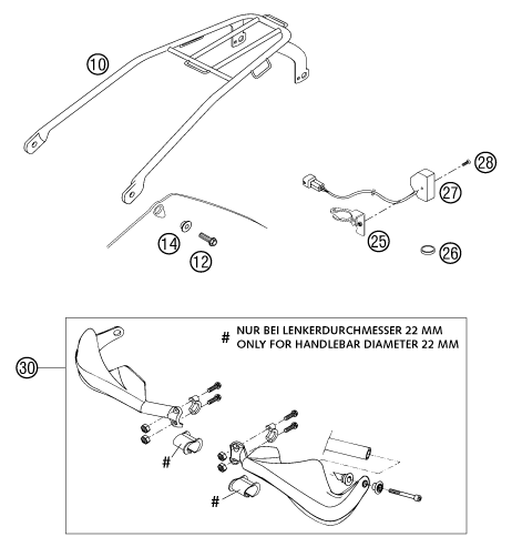 vue éclatée accessoires - ktm 300 exc eu 2003
