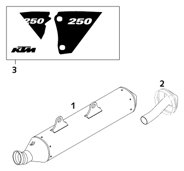 vue éclatée pièces neuves - ktm 250 exc racing eu 2001
