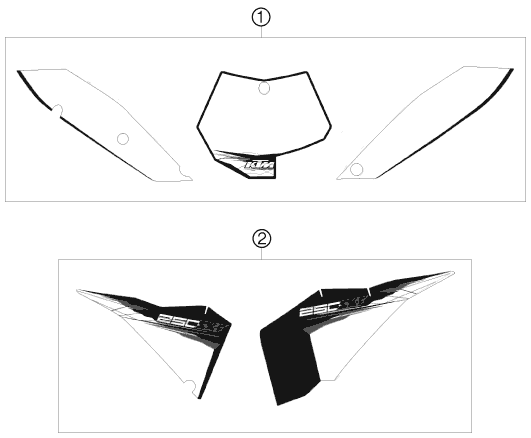 vue éclatée kit déco - ktm 250 sx-f eu 2010