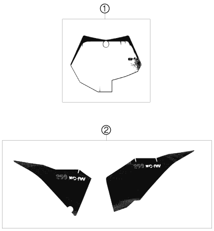 vue éclatée kit déco - ktm 250 xcf-w za 2009