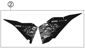 vue éclatée kit déco - ktm 250 exc-f au 2008