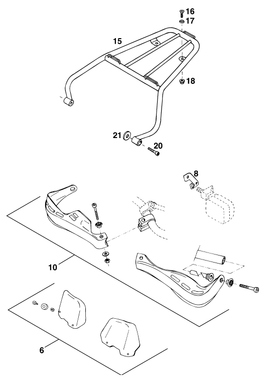 vue éclatée accessoires - ktm 400 super-comp wp eu 1995