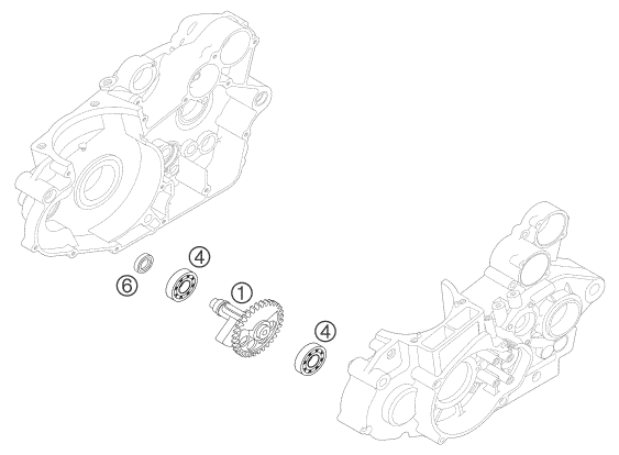 vue éclatée arbre d'équilibrage - ktm 400 exc racing eu 2004