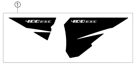vue éclatée kit déco - ktm 400 exc racing au 2004