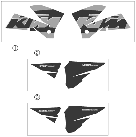 vue éclatée kit déco - ktm 450 smr eu 2005