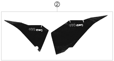 vue éclatée kit déco - ktm 400 exc au 2009