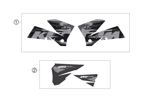 vue éclatée kit déco - ktm 450 smr eu 2007