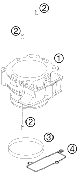 vue éclatée cylindre - ktm 450 smr eu 2009