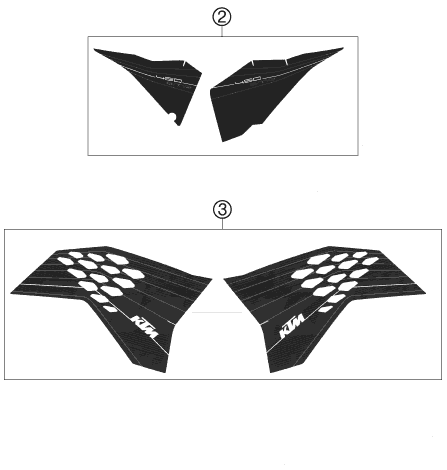 vue éclatée kit déco - ktm 450 smr eu 2010