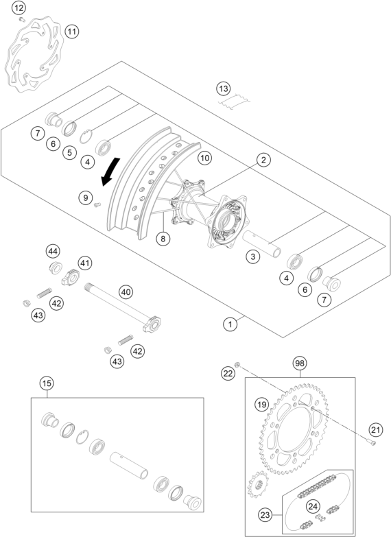 vue éclatée guidon, armatures - ktm 450 smr eu 2012