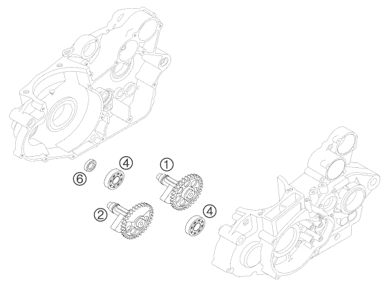 vue éclatée arbre d'équilibrage - ktm 450 sx racing eu 2005