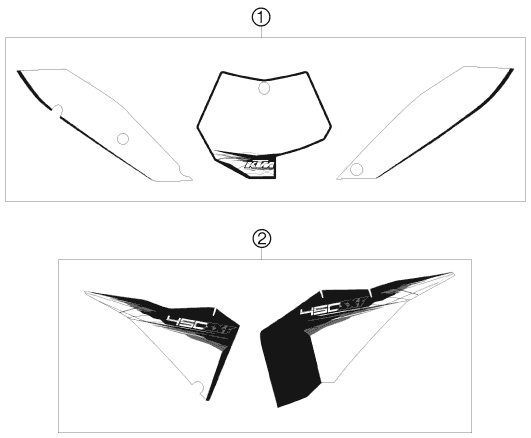 vue éclatée kit déco - ktm 450 sx-f eu 2010