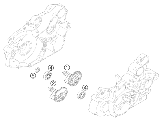 vue éclatée arbre d'équilibrage - ktm 540 sxs racing eu 2003