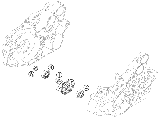 vue éclatée arbre d'équilibrage - ktm 540 sxs eu 2006