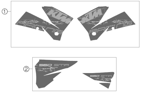 vue éclatée kit déco - ktm 560 smr eu 2006