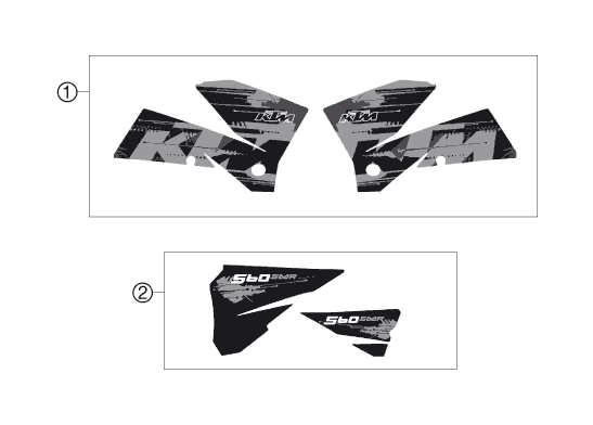 vue éclatée kit déco - ktm 560 smr eu 2007