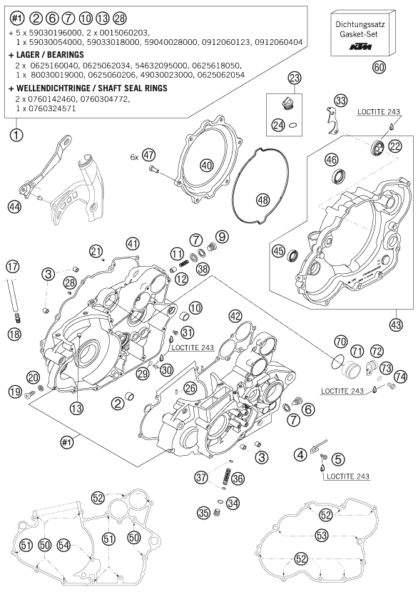 vue éclatée carter moteur - ktm 560 smr eu 2007