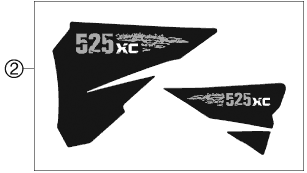 vue éclatée kit déco - ktm 525 xc desert racing eu 2007
