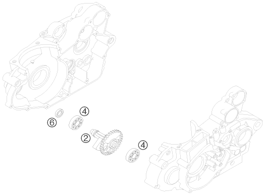 vue éclatée arbre d'équilibrage - ktm 525 xc atv eu 2011