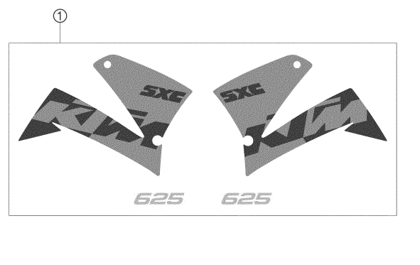 vue éclatée kit déco - ktm 625 sxc eu 2003