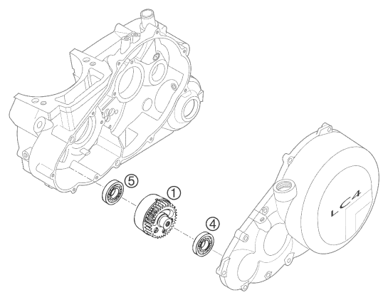 vue éclatée arbre d'équilibrage - ktm 640 lc4-e six days eu 2002