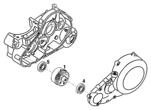 vue éclatée arbre d'équilibrage - ktm 620 duke 37kw eu 1996