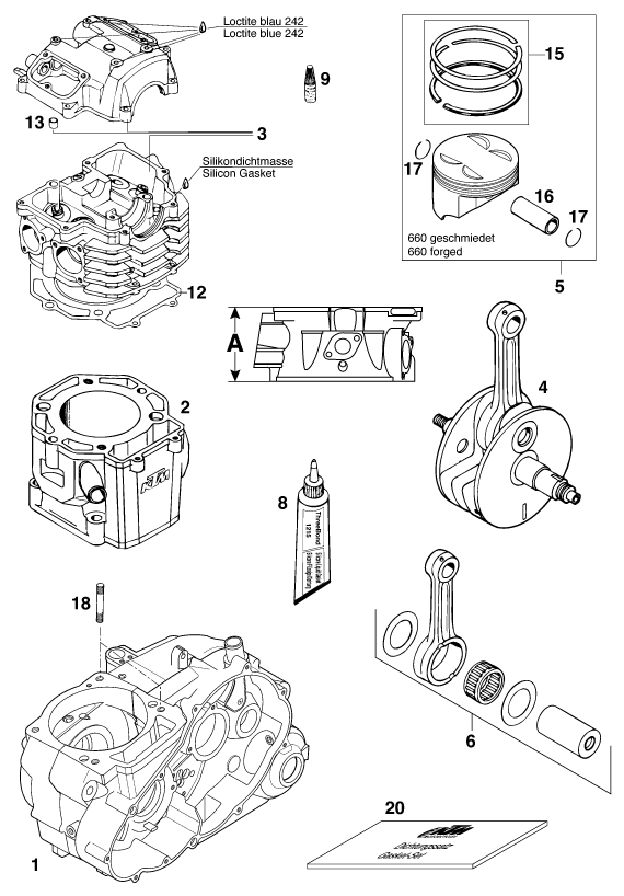 vue éclatée autres - ktm 620 egs 37kw 20lt rot eu 1997