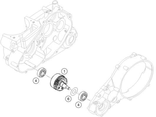 vue éclatée arbre d'équilibrage - ktm 450 rallye factory repl. eu 2004